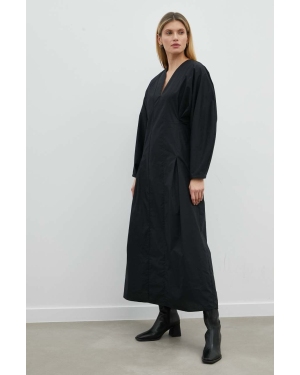 By Malene Birger sukienka bawełniana kolor czarny maxi rozkloszowana