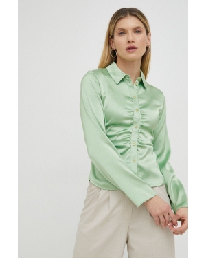 Samsoe Samsoe koszula damska kolor zielony slim z kołnierzykiem klasycznym