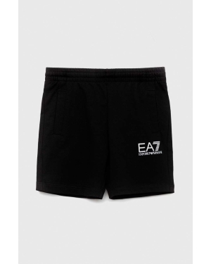 EA7 Emporio Armani szorty bawełniane dziecięce kolor czarny