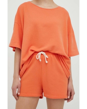 American Vintage szorty damskie kolor pomarańczowy gładkie high waist