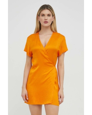 American Vintage sukienka kolor pomarańczowy mini rozkloszowana