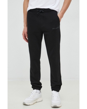 Karl Lagerfeld spodnie dresowe męskie kolor czarny z nadrukiem