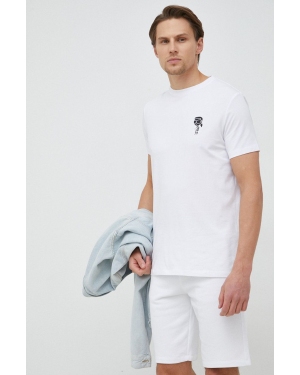 Karl Lagerfeld t-shirt męski kolor biały z nadrukiem