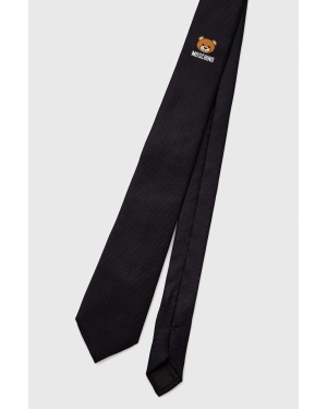 Moschino krawat jedwabny kolor czarny