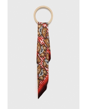 Moschino apaszka jedwabna kolor czerwony wzorzysta