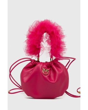 Pinko torebka skórzana kolor fioletowy
