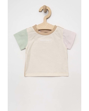 adidas Originals t-shirt bawełniany dziecięcy kolor beżowy wzorzysty