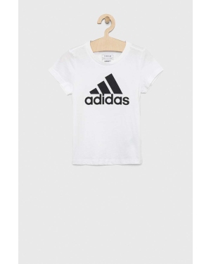 adidas t-shirt bawełniany dziecięcy G BL kolor biały