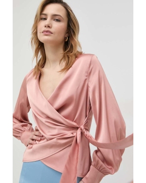 Guess bluzka damska kolor różowy gładka