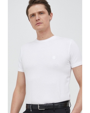 Trussardi t-shirt męski kolor biały gładki