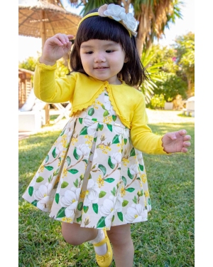 Mayoral sukienka dziecięca kolor beżowy mini rozkloszowana