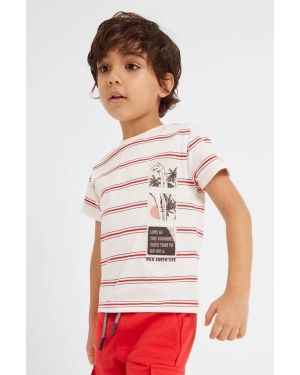 Mayoral t-shirt bawełniany dziecięcy kolor czerwony wzorzysty