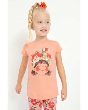Mayoral t-shirt bawełniany dziecięcy kolor pomarańczowy