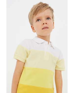 Mayoral polo bawełniane dziecięce kolor żółty wzorzysty