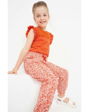 Mayoral spodnie bawełniane dziecięce kolor pomarańczowy wzorzyste