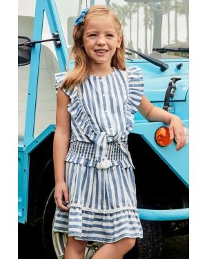 Mayoral spódnica bawełniana dziecięca kolor beżowy mini prosta