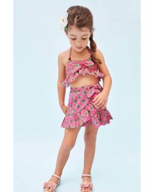Mayoral spódnica bawełniana dziecięca kolor różowy mini prosta