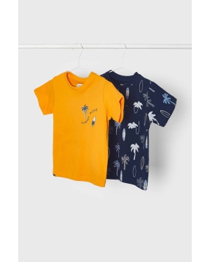 Mayoral t-shirt bawełniany dziecięcy (2-pack) kolor pomarańczowy wzorzysty