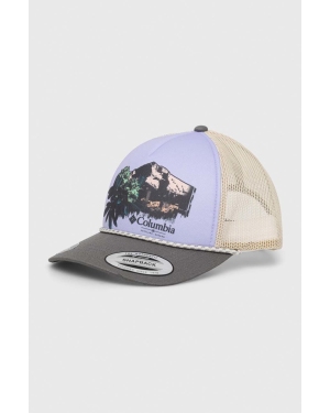 Columbia czapka z daszkiem kolor fioletowy z nadrukiem