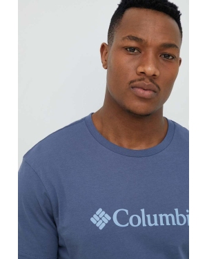 Columbia t-shirt męski kolor niebieski z nadrukiem 1680053.SS23-112