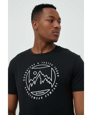 Columbia t-shirt bawełniany kolor czarny z nadrukiem