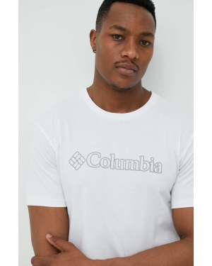 Columbia t-shirt sportowy Pacific Crossing II kolor biały z nadrukiem 2036472