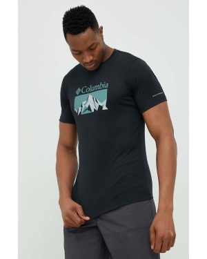 Columbia t-shirt sportowy Zero Rules kolor czarny z nadrukiem