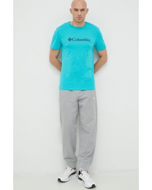 Columbia t-shirt męski kolor turkusowy z nadrukiem 1680053.SS23-112