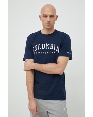Columbia t-shirt bawełniany Rockaway River kolor granatowy wzorzysty 2022181
