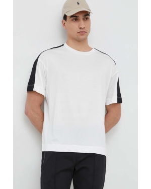 Emporio Armani t-shirt męski kolor biały z aplikacją