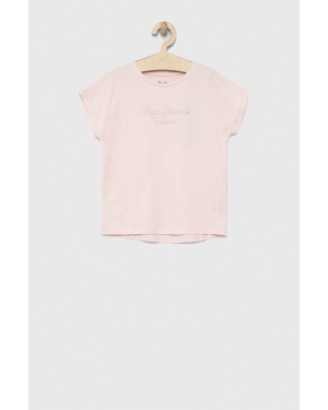 Pepe Jeans t-shirt bawełniany dziecięcy Nuria kolor różowy