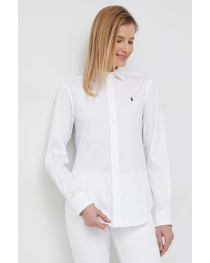 Polo Ralph Lauren koszula bawełniana damska kolor biały regular z kołnierzykiem klasycznym