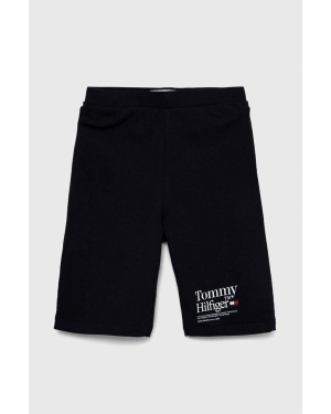 Tommy Hilfiger szorty dziecięce kolor czarny gładkie