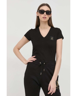 Armani Exchange t-shirt bawełniany kolor czarny 8NYTNX YJG3Z NOS