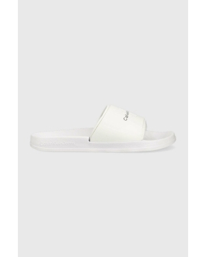 Calvin Klein Jeans klapki SLIDE MONOGRAM TPU męskie kolor biały