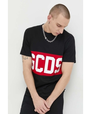 GCDS t-shirt bawełniany kolor czarny z nadrukiem