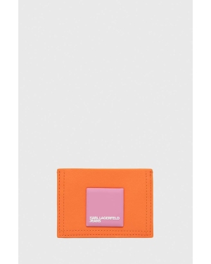 Karl Lagerfeld Jeans etui na karty kolor pomarańczowy