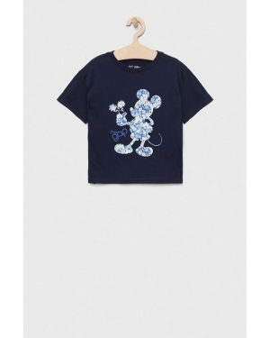 GAP t-shirt bawełniany dziecięcy x Myszka Miki kolor granatowy