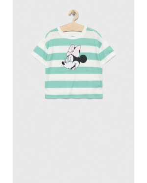 GAP t-shirt bawełniany dziecięcy x Myszka Miki kolor zielony
