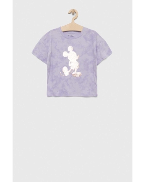 GAP t-shirt bawełniany dziecięcy x Myszka Miki kolor fioletowy