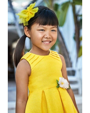 Mayoral sukienka dziecięca kolor żółty mini rozkloszowana