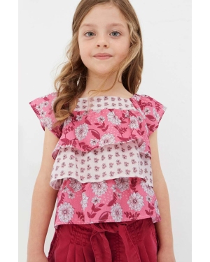 Mayoral bluzka dziecięca kolor różowy wzorzysta