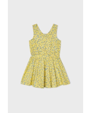 Mayoral sukienka bawełniana dziecięca kolor żółty mini prosta