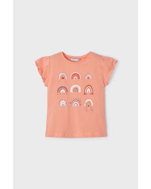 Mayoral t-shirt bawełniany dziecięcy kolor pomarańczowy