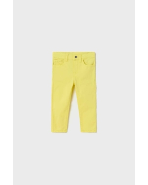 Mayoral spodnie niemowlęce kolor żółty gładkie