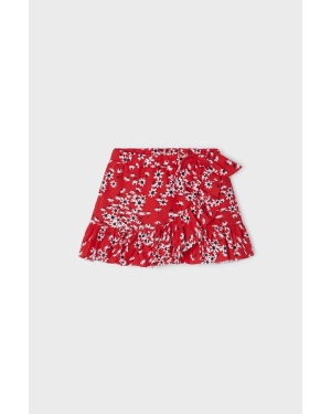 Mayoral spódnica bawełniana dziecięca kolor czerwony mini prosta