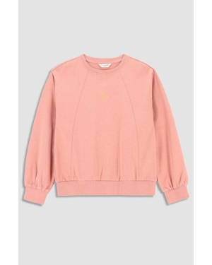Coccodrillo bluza bawełniana dziecięca kolor różowy gładka