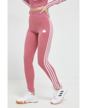 adidas legginsy damskie kolor różowy z aplikacją