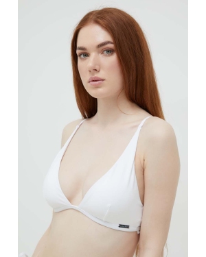 Calvin Klein biustonosz kąpielowy kolor biały lekko usztywniona miseczka