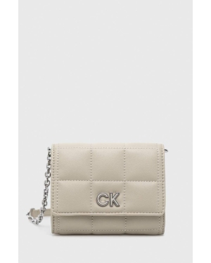 Calvin Klein portfel damski kolor beżowy
